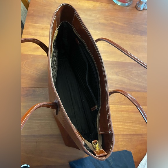 Prada Rust Patent Leather Shoulder Bag WITH AUTHENTICITY CARD - Picture 10 of 14